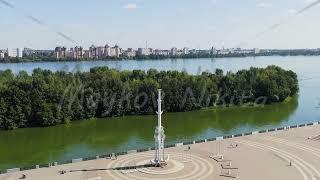 Voronezh, Russia. Admiralteyskaya Square. Voronezh River Embankment, Aerial View, Point of interest