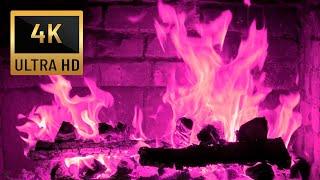  PINK FIREPLACE FLAMES! 4K UHD Fireplace with Crackling Fire Sounds Pink FLAMES Fireplace pink fire