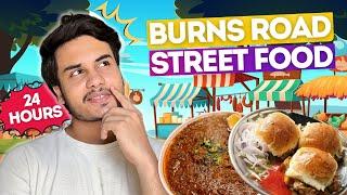 Eating Burns Road Street Food for 24 Hours | Waheed Kabab Fry | Babu Bun Kabab | Food Challenge