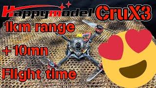  Happymodel CruX3  1km Range  +10mn Flight time  battery and range test preview moblite7 25000kv