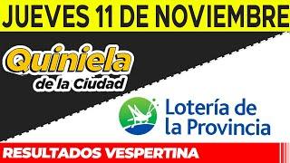 Resultados Quinielas Vespertinas de la Ciudad y Buenos Aires, Jueves 11 de Noviembre