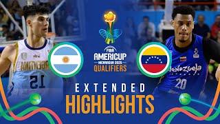 Argentina  vs Venezuela   | Extended Highlights | FIBA AmeriCup 2025 Qualifiers