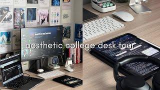 aesthetic college desk tour 2023  | pinterest inspired kpop & anime wall tour ft vernal desk