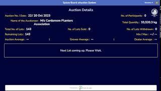 SPICES BOARD LIVE E-AUCTION - 20 OCTOBER  2023 - CPA