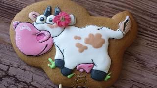 How to decorate Cow cookie / Cookie`s topper / Funy farm cookies