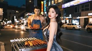 barbecue guy bullied,use true skill,discovered by bikini babe passing by
