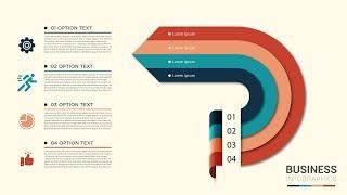 Modern Business Infographic Arrow Circle 4 Steps - Illustrator Tutorial