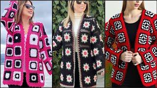 Colorful Crochet Cardigan Made with Granny Squares (Trends&Style)2024