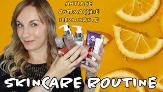 SKINCARE ROUTINE ECONOMICA BIO  ANTIMACCHIE & ANTIAGE PER PELLI MISTE OVER 40 