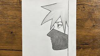 Easy Kakashi drawing for beginners | How to draw Kakashi step-by-step