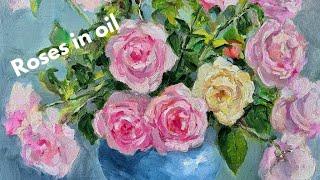 Oil painting roses demo