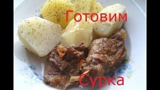 Готовим дичь.Тушим сурка.