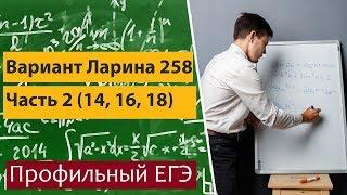 ЕГЭ по математике профильный уровень Часть 2 (14,16,18) Параметры, геометрия, стереометрия