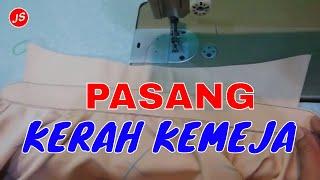 Memasang Kerah Kemeja Pada Baju ~ Tutorial Pola Jiplak Kemeja Pria Lengan Pendek Part 8