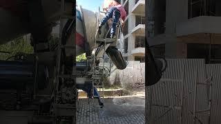 Cement mixer cleaning