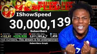 Exact Moment IShowSpeed Hit 30 MILLION Subscribers!