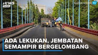 Ini Jumlah Lekukan yang Ada di Jembatan Semampir Kota Kediri setelah Dilakukan Uji Beban