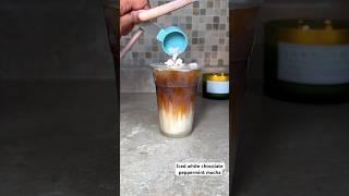Iced white chocolate peppermint mocha #asmr #icedcoffe #starbucksdrink #asmrvideo #drink #icedlatte