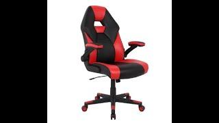 Realspace RS Gaming™ RGX Faux Leather High-Back Gaming Chair, Black/Red, BIFMA Compliant