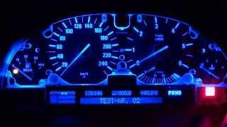 BMW E39 speedo LCD display fixed, blue led converted, silver ribbon cable built in