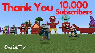 Thank You 10,000 Subscribers! | Owie Tv Thank You Song with Minecraft Numberblocks