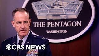 Pentagon holds briefing after officials say Russian jet struck U.S. drone over Black Sea | CBS News
