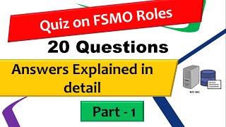 Active Directory FSMO Quiz Part-1-Answers Explained #activedirectory #windows #education #microsoft