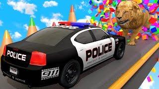 Police Car Breaking Blocks and Painting Street Vehicle with Learn Colors | ZORIP