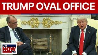 FULL: Trump takes questions from Oval office alongside German Chancellor