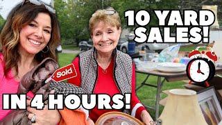You won't believe the deals! Ten Yard Sales in 4 hours!  Thrift with me marathon