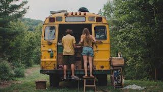 Young Couple Transforms Vintage School Bus into Stunning Tiny Home | Incredible Skoolie Conversion