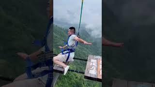 Bungee Jumping With Rope,Who Can Help Her? #funny #extreme