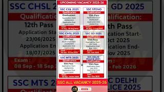 SSC upcoming vacancy 2025 | SSC all vecancy 2025 #ssc #vacancy #shorts