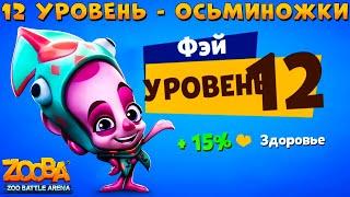 КАЧАЕМ ОСЬМИНОГА ФЭЙ НА 12 УРОВЕНЬ В ИГРЕ ZOOBA