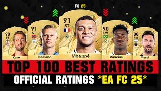 FIFA 25 | OFFICIAL TOP 100 BEST PLAYER RATINGS (EA FC 25)!  ft. Mbappe, Haaland, Messi…