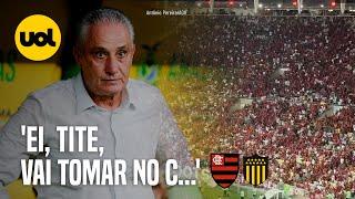 FLAMENGO X PEÑAROL: TORCIDA XINGA TÉCNICO NO MARACANÃ NA LIBERTADORES: 'EI, TITE, VAI TOMAR NO C...'