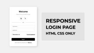 Responsive Login Form in HTML & CSS | Coding With Nick