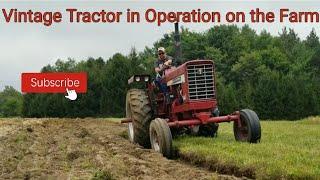 Vintage Tractor in Operation on the Farm