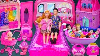 6 Minutes Satisfying With Unboxing Barbie Pink Princess House Toys Play Set Review Toys