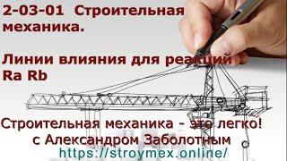 Линия влияния для реакции Ra и Rb. Строймех как построить линию влияния