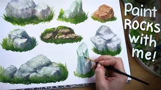 Level Up Your Rock Painting! How I learned to paint rocks in Gouache  Let's Paint Together!