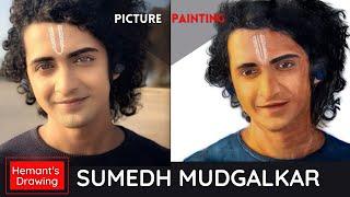 Sumedh Painting, Sumedh Mudgalkar Drawing, krishna Radhakrishna Star bharat, Realistic Color sketch