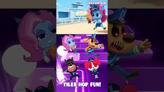 SHERIFF LABRADOR EXE vs SHERIFF PAPILLON vs DOBIE EXE X Coffin Dance Tiles Hop #shorts