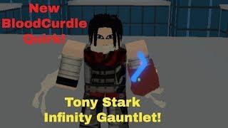 Bloodcurdle Quirk Showcase + How to get Stark Infinity Guantlet Tutorial (Heroes/Villains Online)