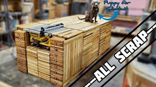 Making a GIANT Outfeed Table Made Completely From Scrap | Woodworking