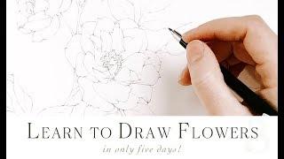 Learn How To Draw Realistic Flowers | #FloralDrawingChallenge