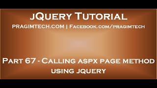 Calling aspx page method using jquery