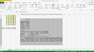 correlation and regression on excel