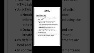 HTML th Tag | S Code Hub #shorts #html