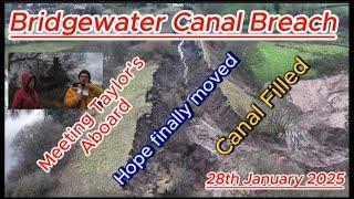 Bridgewater Canal Breach 28th January 2025 - latest update - meeting Taylors aboard a narrowboat